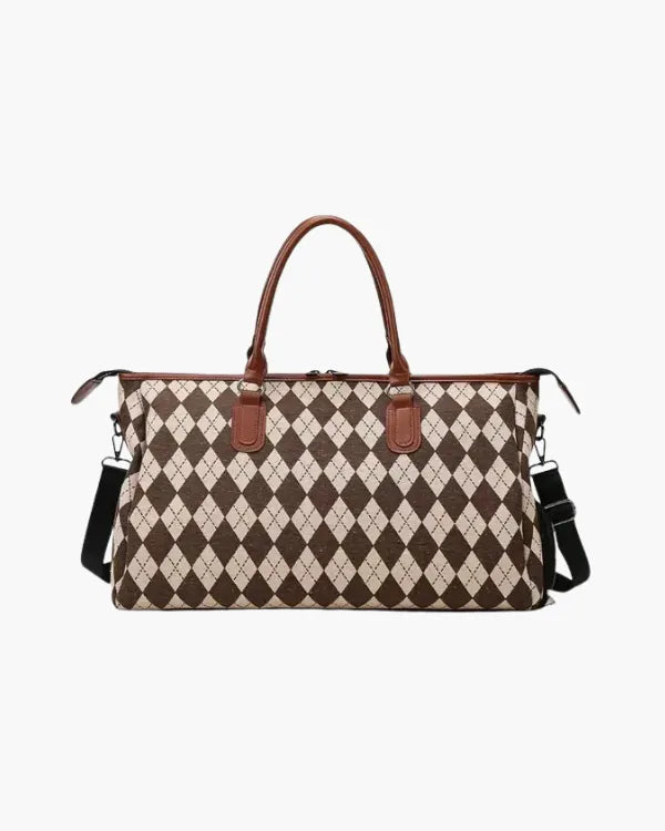 Old Money Houndstooth Weekender Bag