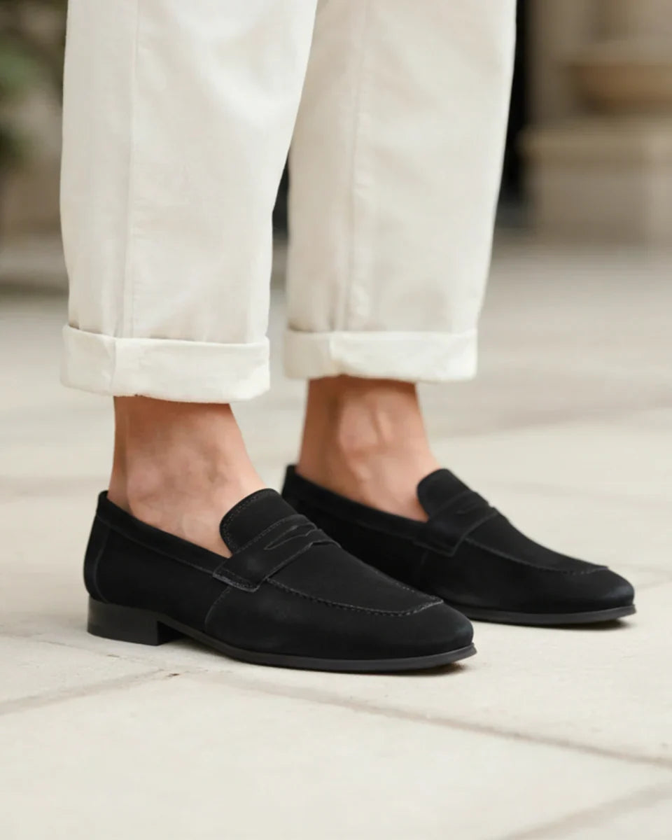 Old Money Suede Penny Loafers